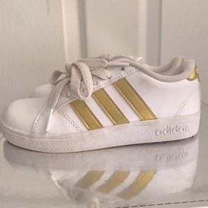 Adidas White and Gold Sneakers Kids Size 11